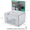 Azar Displays Clear Extra Large Lottery Box W/ Pocket, Lock and Keys 206389